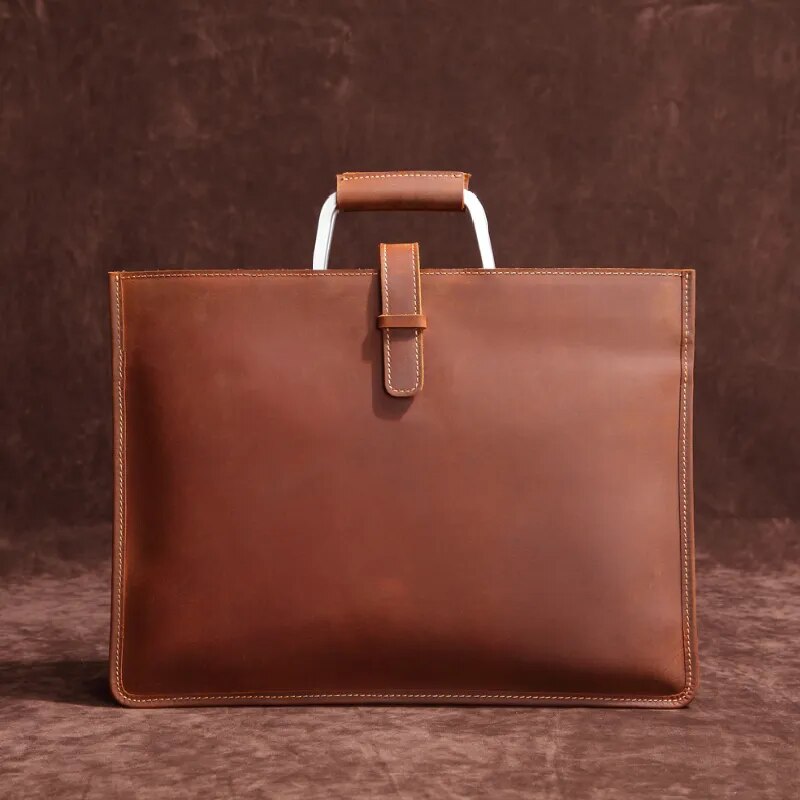 Come4buy.com-حقيبة جلدية أصلية للرجال | حقيبة لابتوب تناسب 14 بوصة